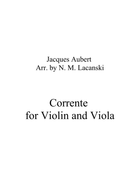 Corrente for Violin and Viola (arr. Nick Lacanski)