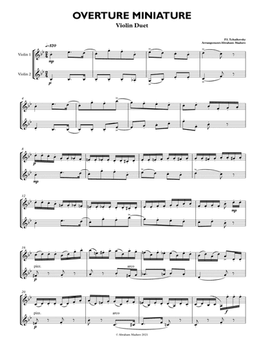 Miniature Overture Violin Duet-Score and Parts (arr. Abraham Maduro)