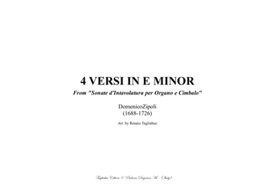 QUATTRO VERSI IN E MINOR - D. Zipoli - From Sonate d’Intavolatura per Organo e Cimbalo (arr. Renato Tagliabue)