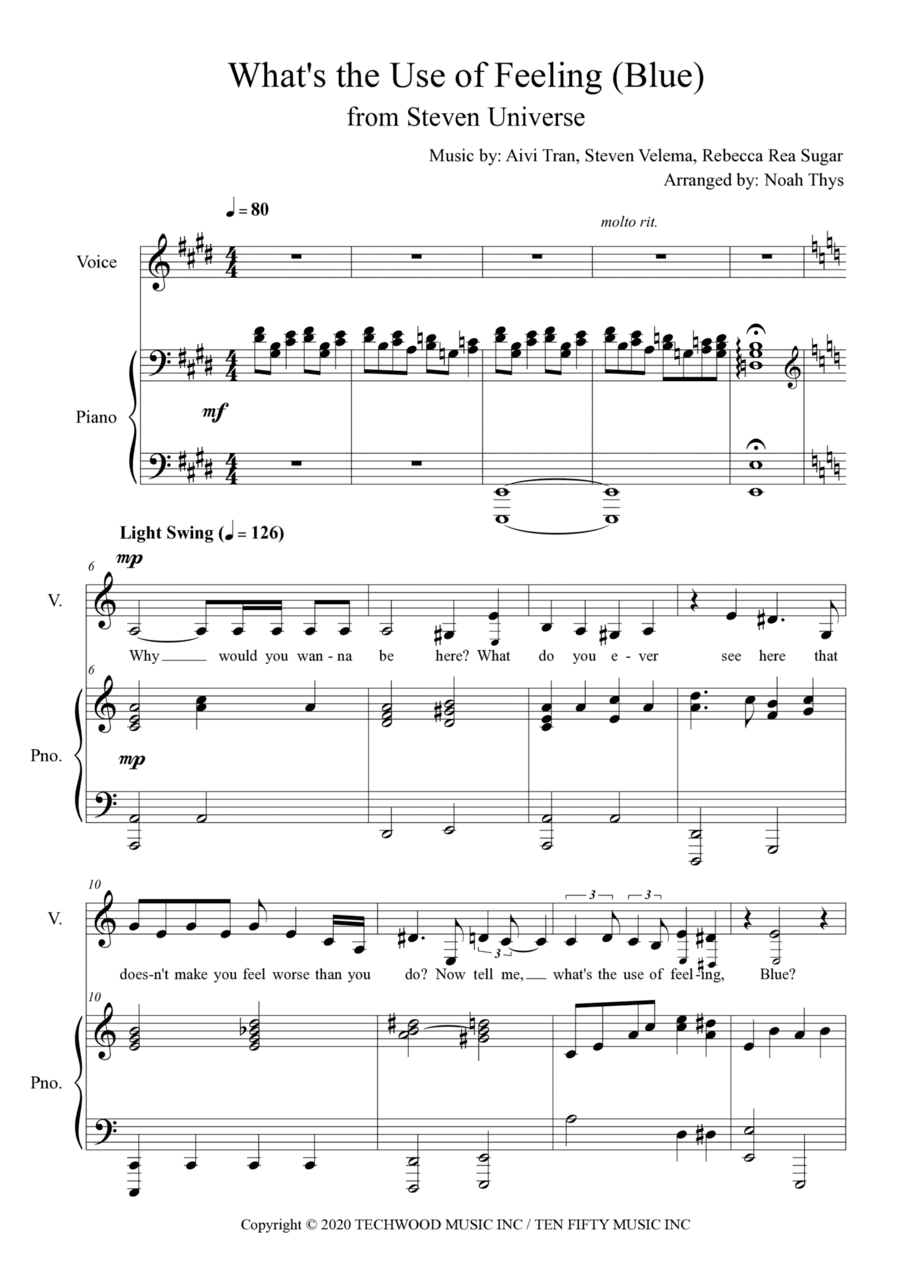 What's The Use Of Feeling (blue) (arr. Noah Thys)