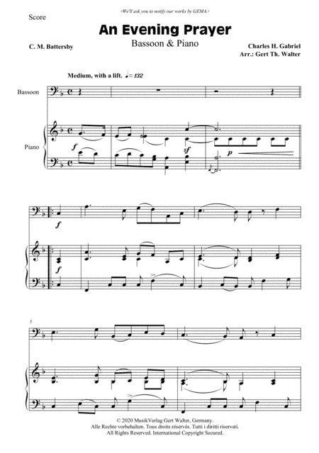 An Evening Prayer (arr. Gert Th. Walter)