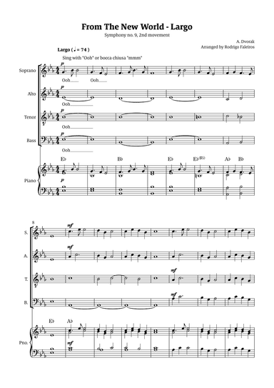 Largo (2nd movement of the Symphony no. 9 'From The New World') (arr. Rodrigo Faleiros)