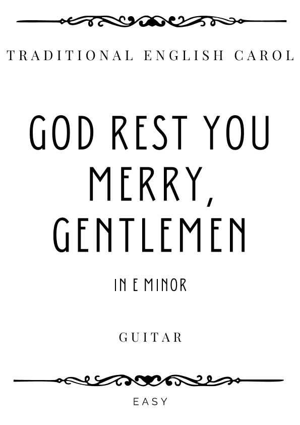 God Rest You Merry, Gentlemen in E minor - Easy (arr. Piacere Music Sheets)