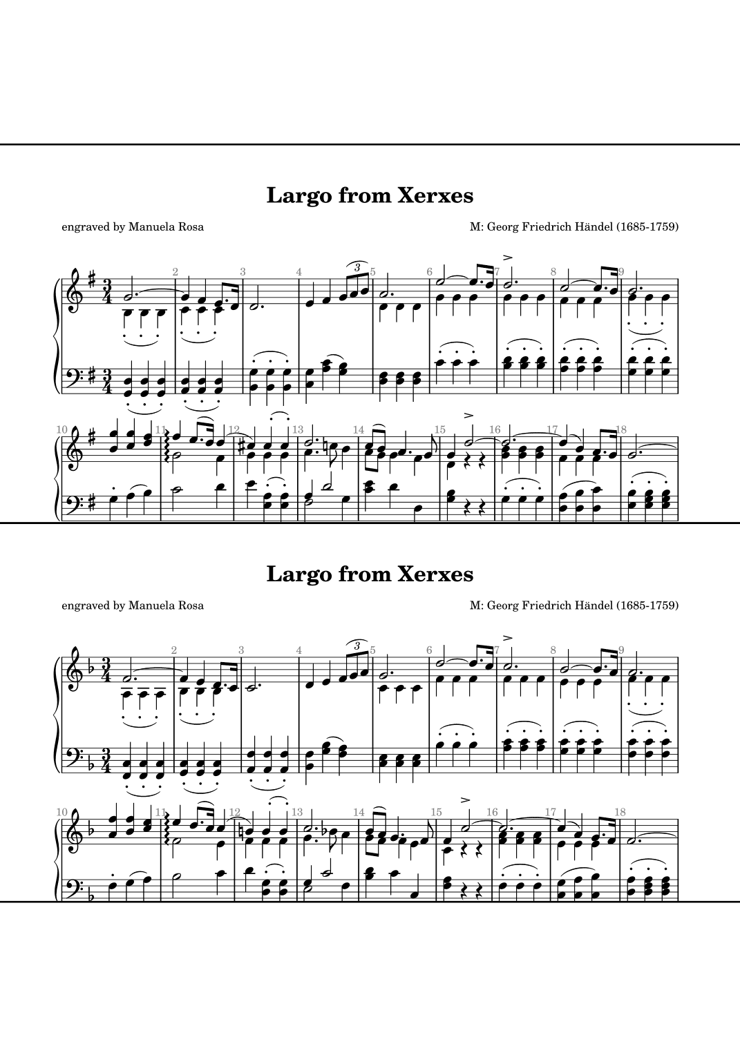 Largo (aus Xerxes, Georg Friedrich Händel) (arr. Manuela Rosa)