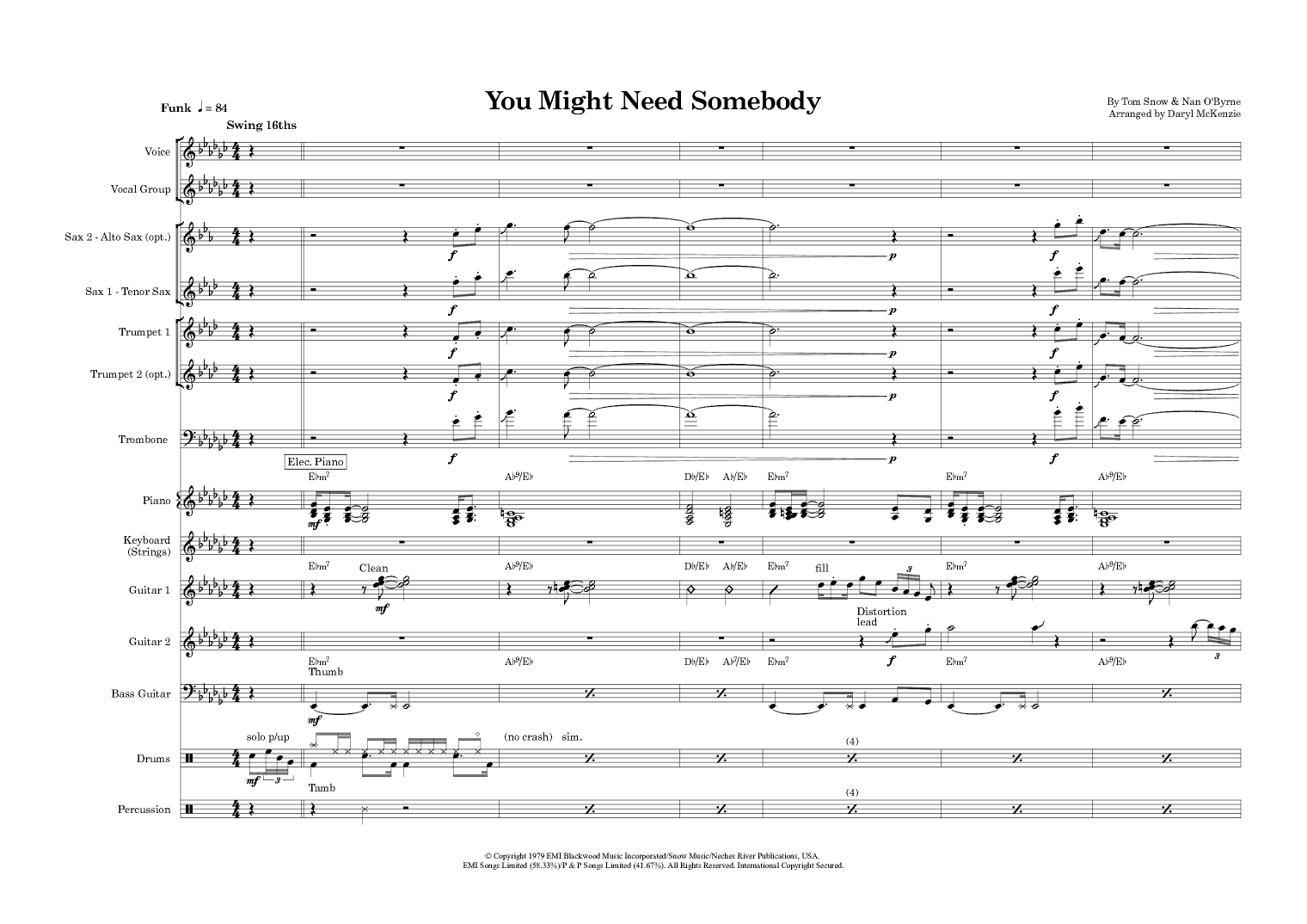 You Might Need Somebody (arr. Daryl McKenzie)