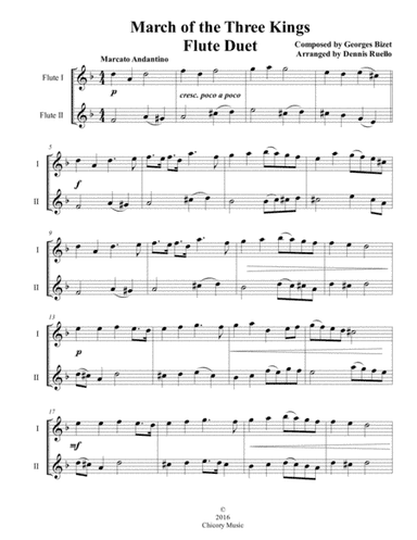 March of the Three Kings - Flute Duet - Intermediate (arr. Dennis Ruello)