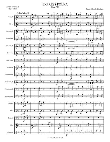Express Polka - Extra Score (arr. Glen D. Lienhart)