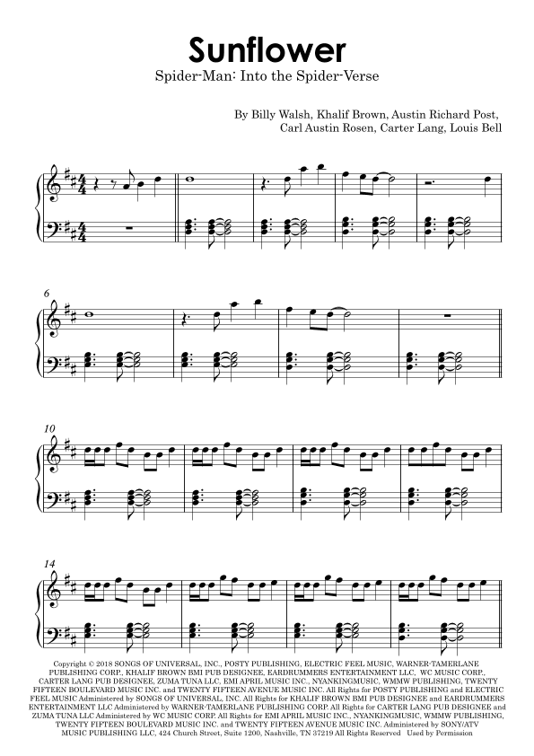 Sunflower (arr. Gabriel Melo)