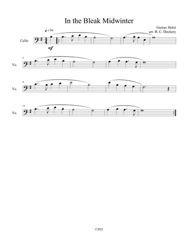 In the Bleak Midwinter (Cello Solo) (arr. B. C. Dockery)