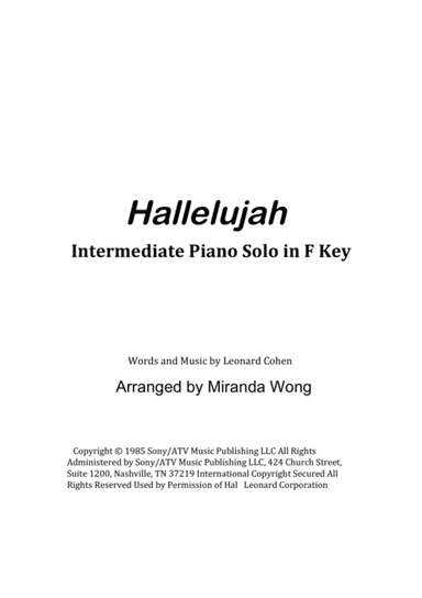 Hallelujah (arr. Miranda Wong)