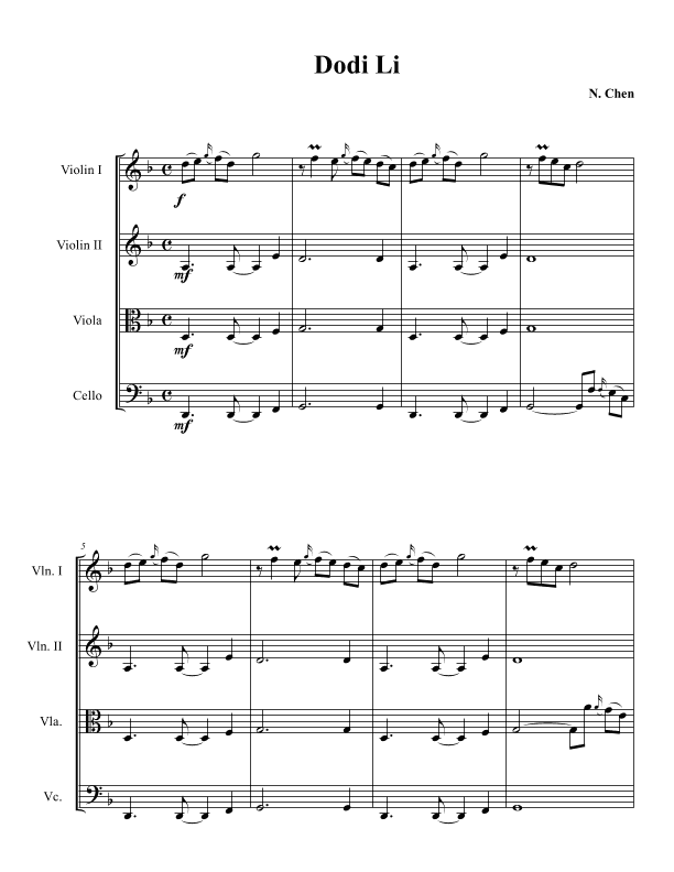 Dodi Li (arr. Tom Strauch)