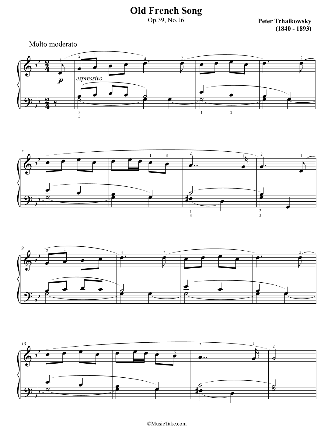 Tchaikovsky Old French song Op.39 No.16 (arr. Ben Choupak)