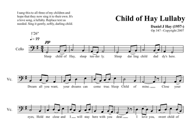 Child of Hay Lullaby (Opus 347) for Cello