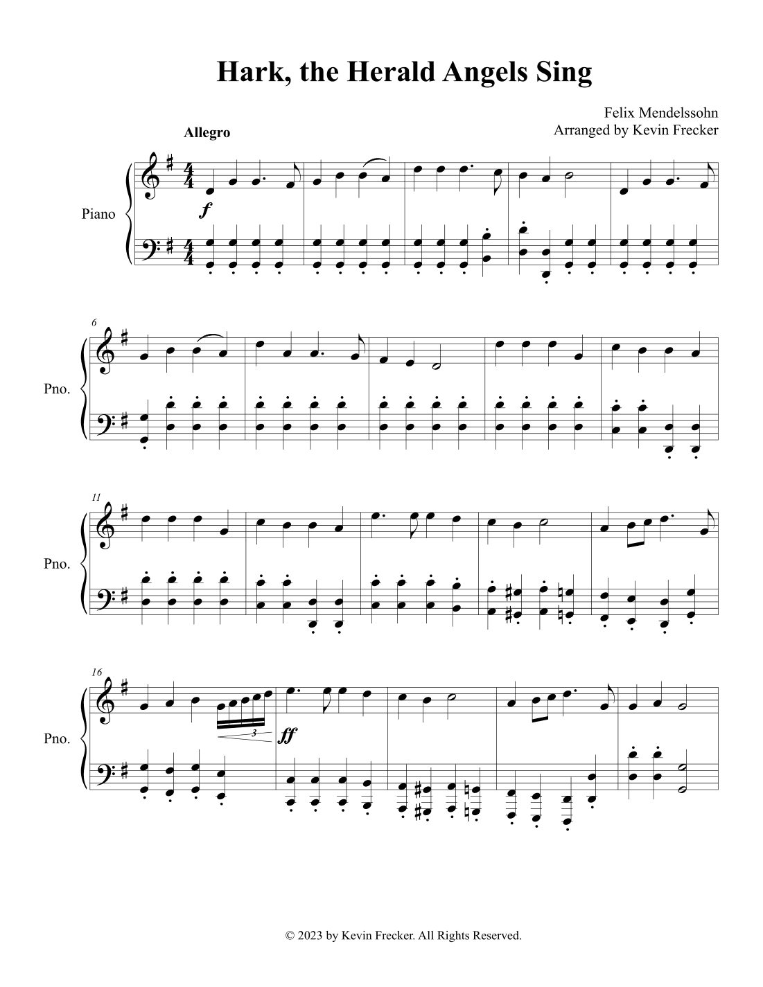 Hark, the Herald Angels Sing (arr. Kevin Frecker)