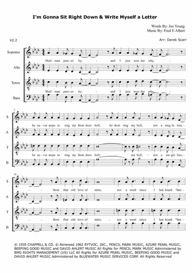 I'm Gonna Sit Right Down And Write Myself A Letter (arr. Derek Scarr)