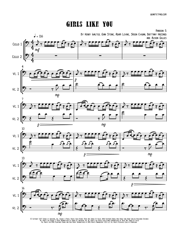 Girls Like You (arr. Alison Gillies)