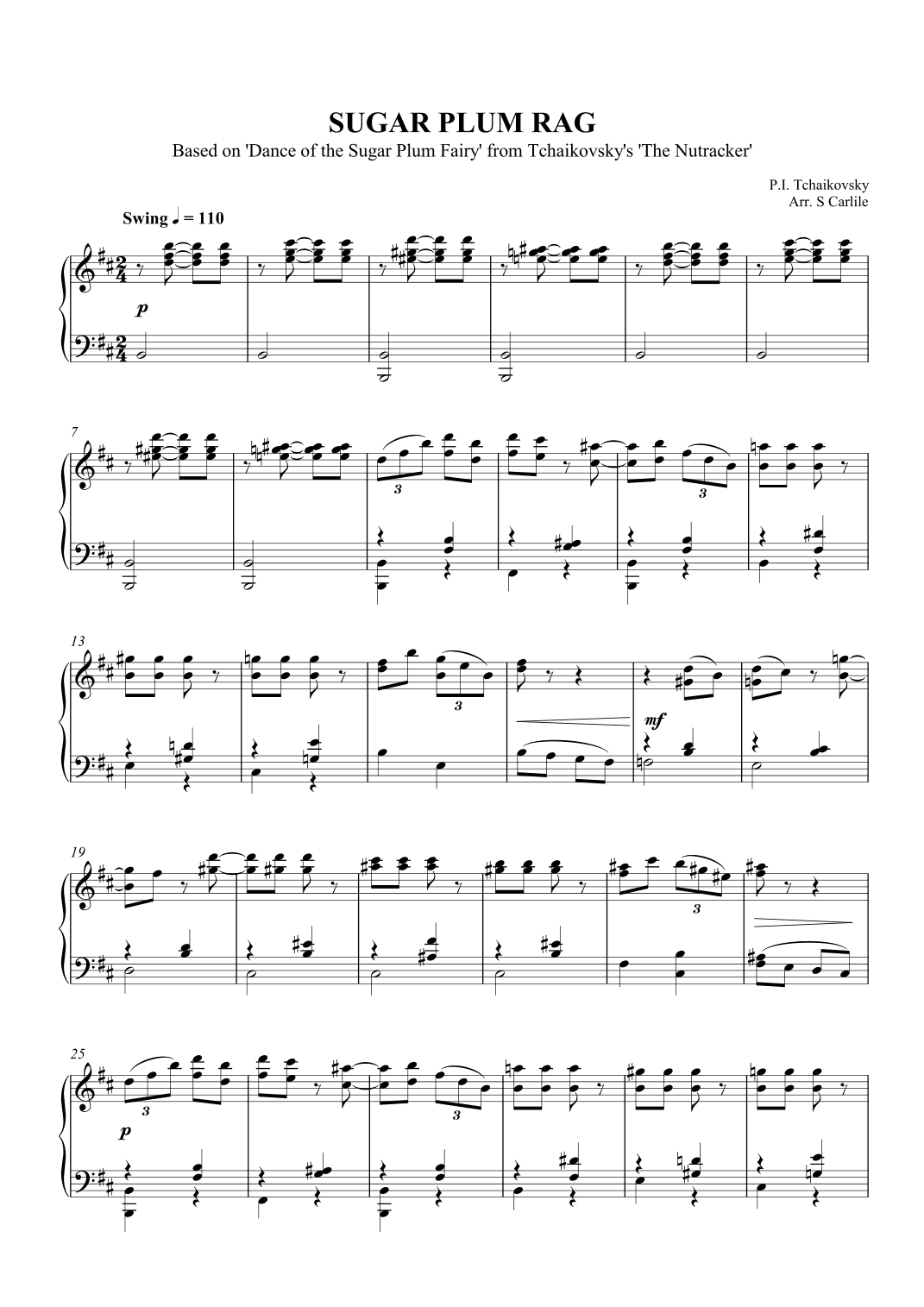 Sugar Plum Rag (Based on 'Dance of the Sugar Plum Fairy') (arr. SCMusic)
