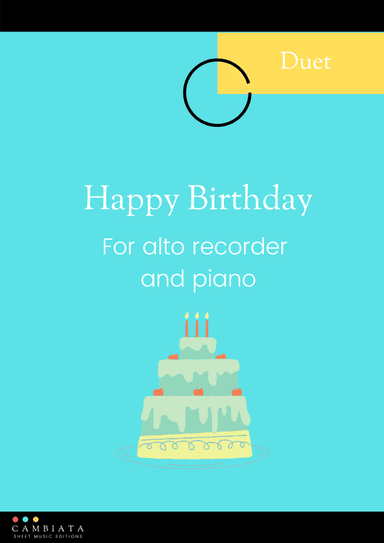 Happy Birthday - For alto recorder (solo) and piano (Easy/Beginner) (arr. Levy Nunes)