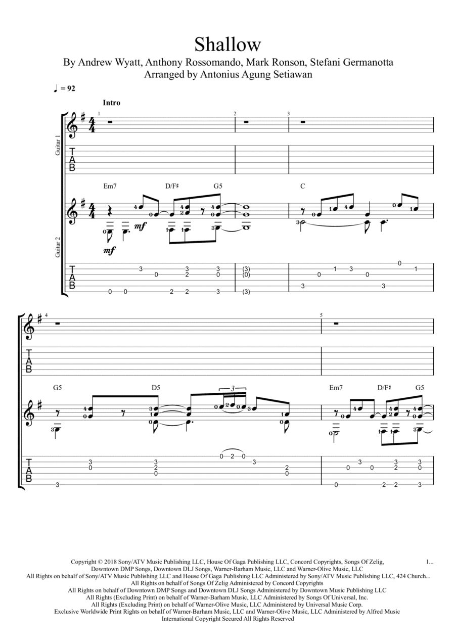 Shallow (arr. Antonius Agung Setiawan)