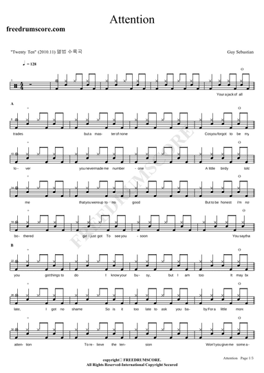 Attention (arr. COPYDRUM)