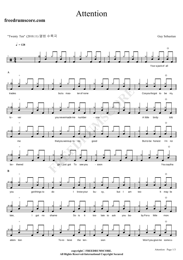 Attention (arr. COPYDRUM)