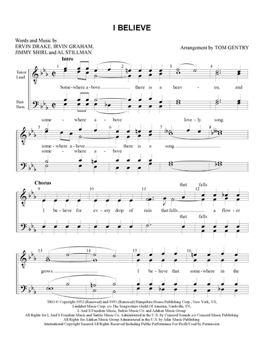 I Believe (arr. Tom Gentry)