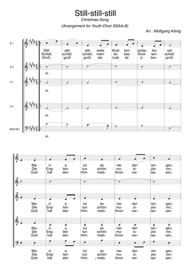 Still, still, still, weil´s Kindlein schlafen will (arr. Wolfgang König)