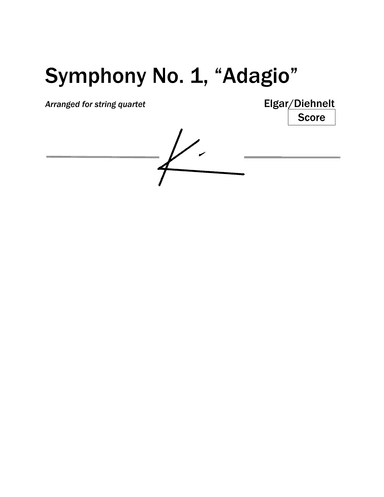 Elgar: Symphony No.1, "Adagio" for string quartet (arr. Kim Diehnelt)