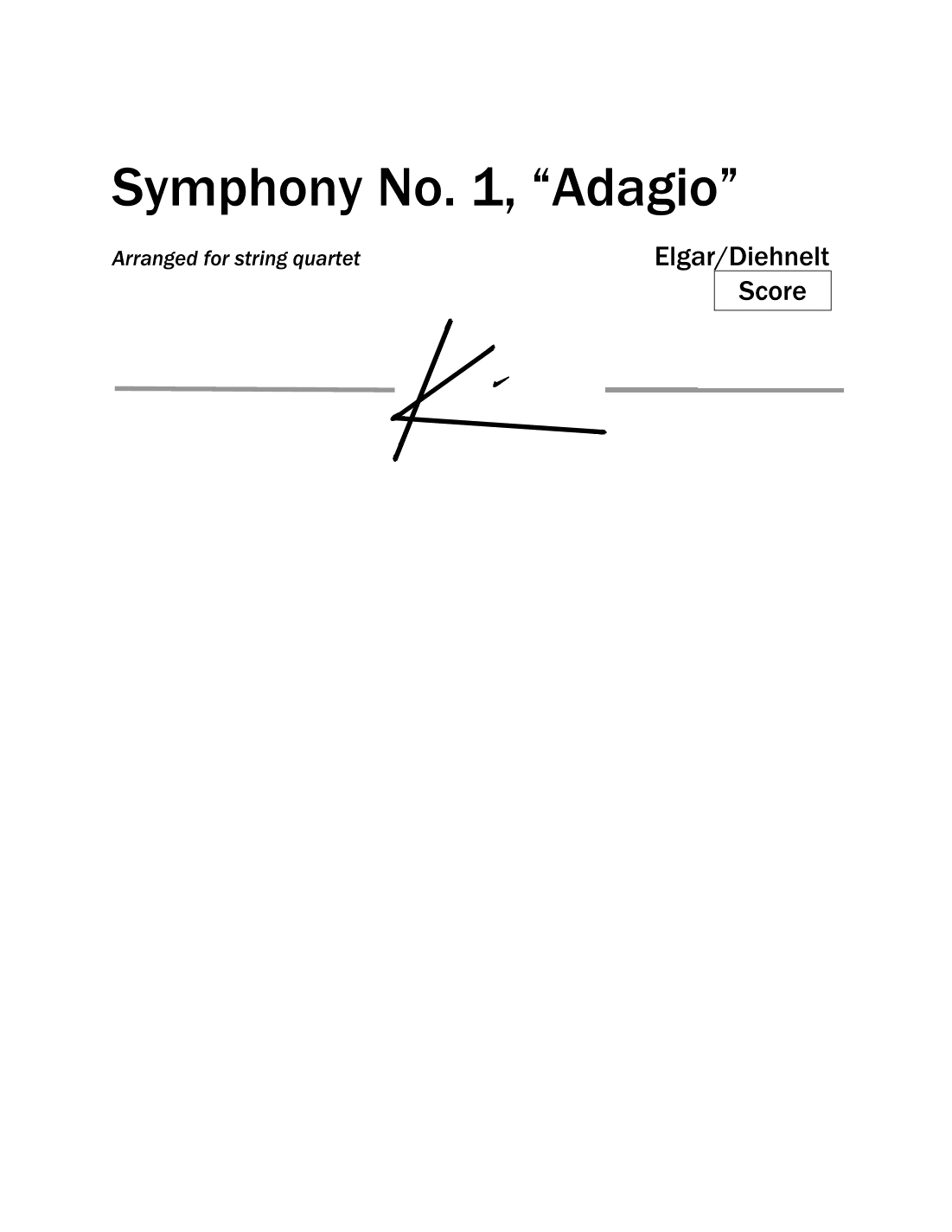 Elgar: Symphony No.1, "Adagio" for string quartet (arr. Kim Diehnelt)