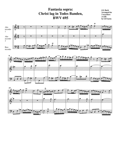 Fantasia sopra Christ lag in Todes Banden BWV 695 for organ from Kirnberger Chorales (arrangement fo (arr. Gil Garty)