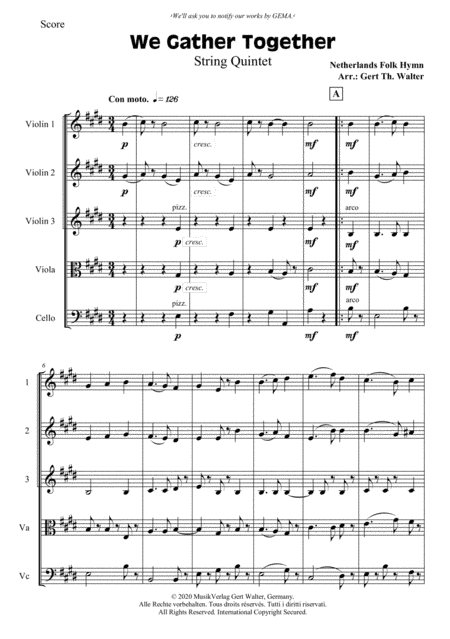 We Gather Together (arr. Gert Th. Walter)