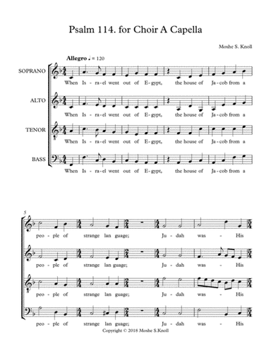 Psalm 114, for A Capella Chorus