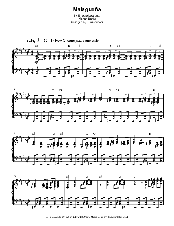 Malagueña (arr. Tunescribers)