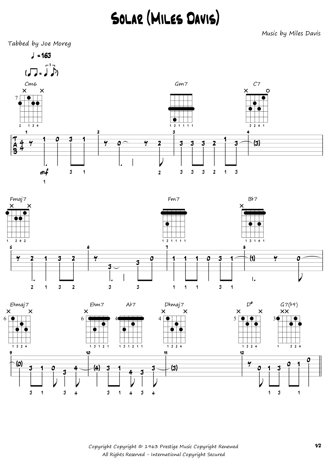 Solar (arr. Joe Moreg)