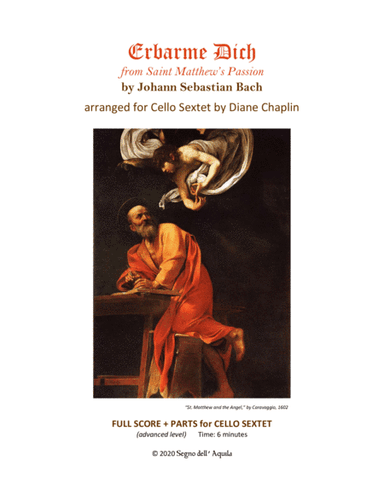 Erbarme Dich from St. Matthew Passion for 6 Cellos (arr. Diane Chaplin)