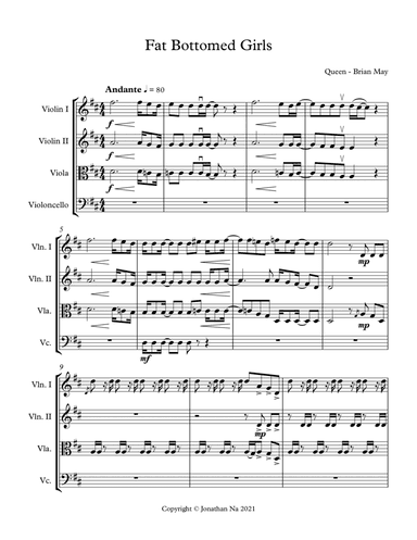 Fat Bottomed Girls (arr. Jonathan Na)