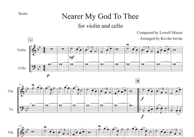 Nearer My God To Thee, for violin and cello (arr. Kováts István)