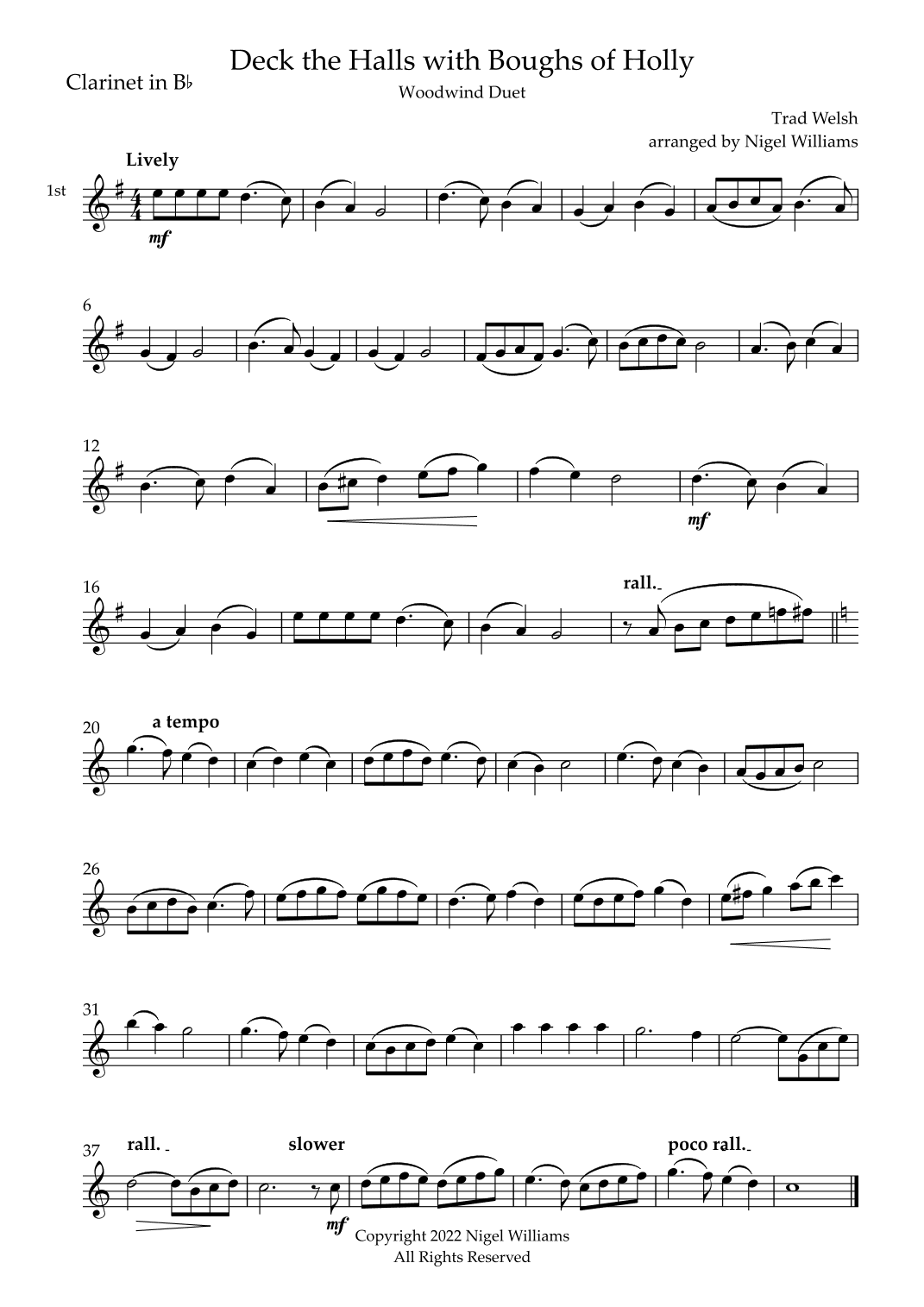 Deck the Halls with Boughs of Holly (arr. Nigel Williams)