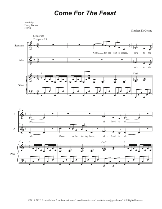 Come For The Feast (2-part choir - (SA)