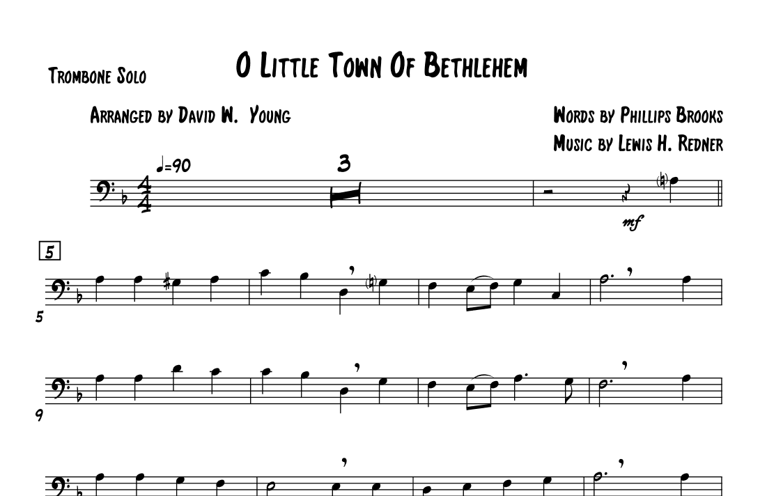 O Little Town Of Bethlehem (arr. David W. Young)