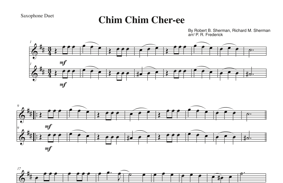 Chim Chim Cher-ee (arr. P. R. Frederick)
