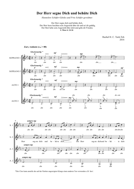 Der Herr segne Dich und behüte Dich