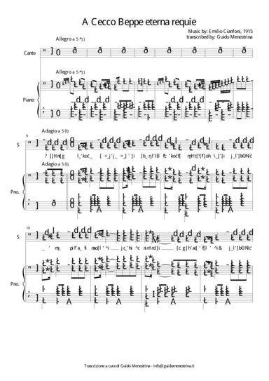 Emilio Cianfoni - A Cecco Beppo (1915) (arr. Guido Menestrina)