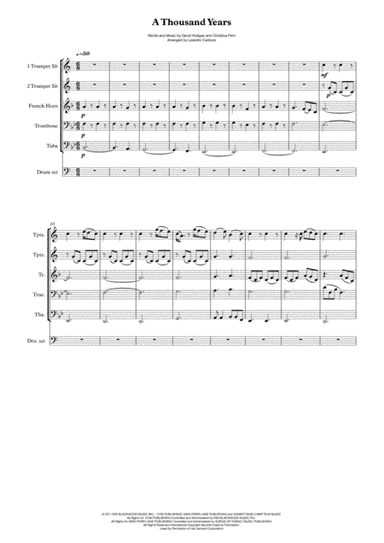A Thousand Years (arr. Leandro Cardoso)