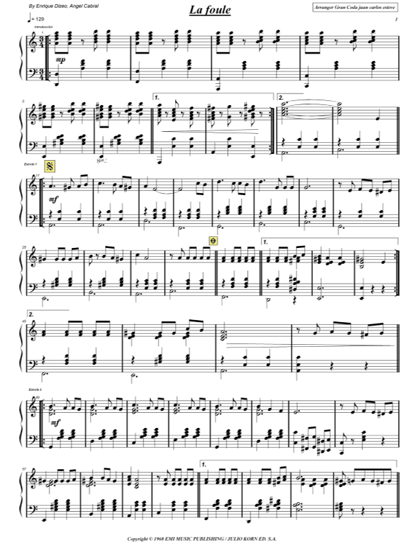 La Foule (arr. Juan Carlos Esteve (Gran Coda))