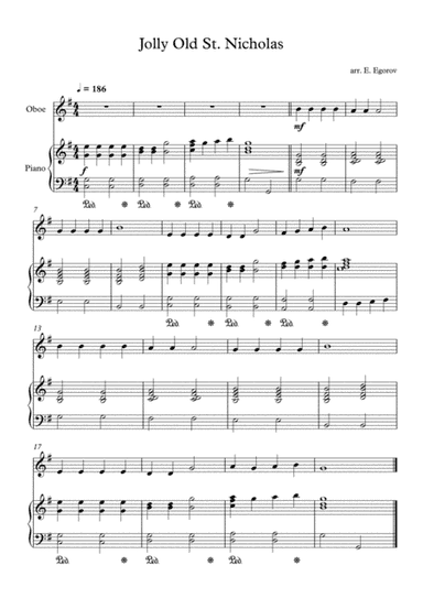 Jolly Old St. Nicholas, For Oboe & Piano (arr. Eugene Egorov)