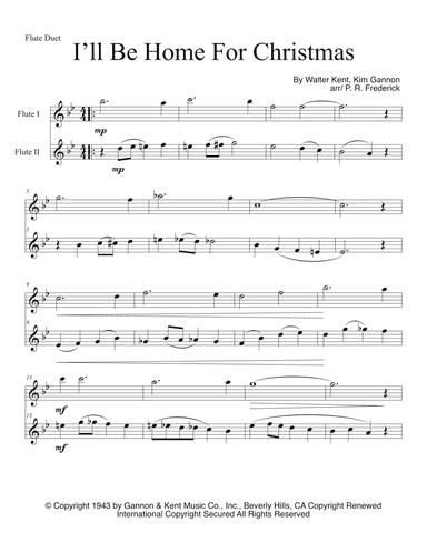 I'll Be Home For Christmas (arr. P. R. Frederick)