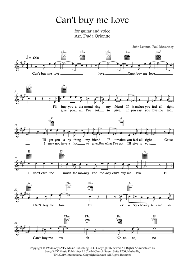 Can't Buy Me Love (arr. Duda Oriontte)