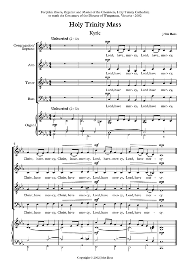 Holy Trinity Mass (Congregation, SATB, Organ)