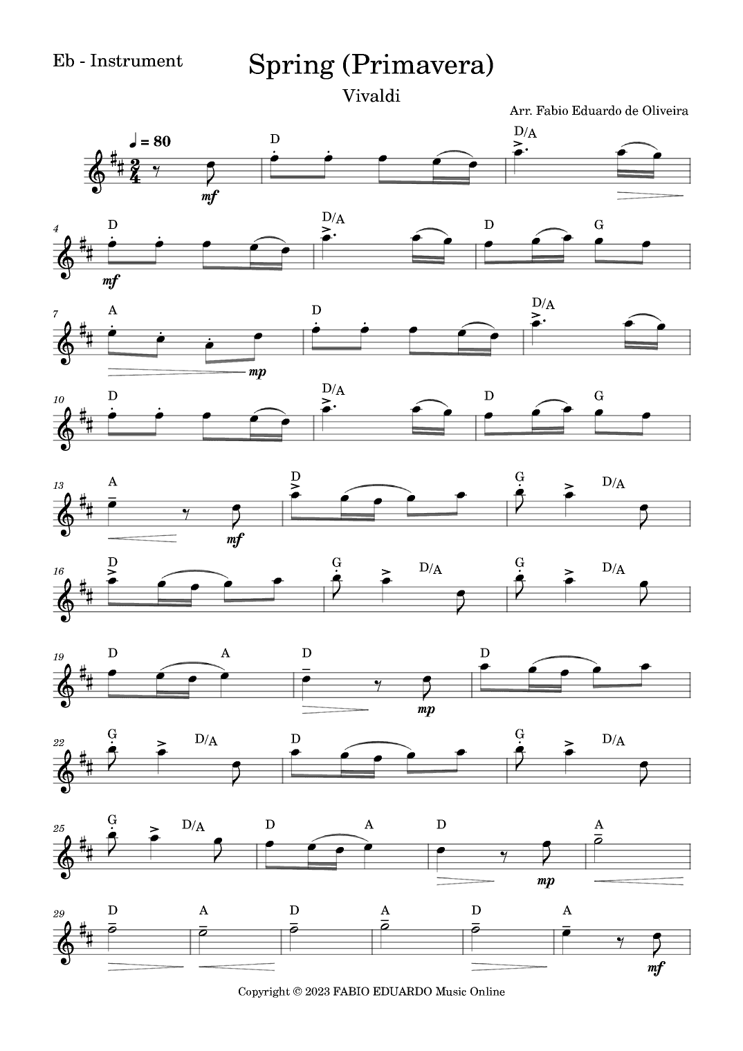 Spring (The Four Seasons - Vivaldi) (arr. Fabio Eduardo de Oliveira)